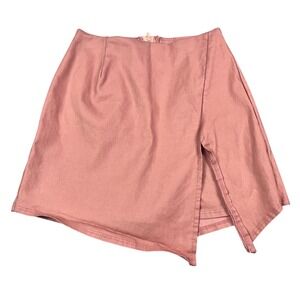 Windsor Pink Wrap Front Mini Skort‎ Side Slit Size Medium Minimalist Chic